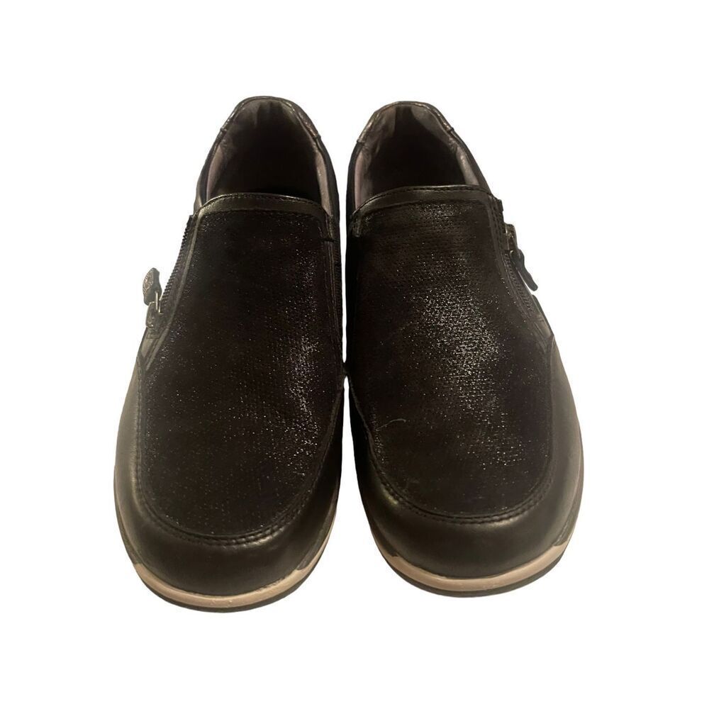 Aravon Womens Black  Good Feet Insoles Pyper Side Zip Sneaker Size 8.5